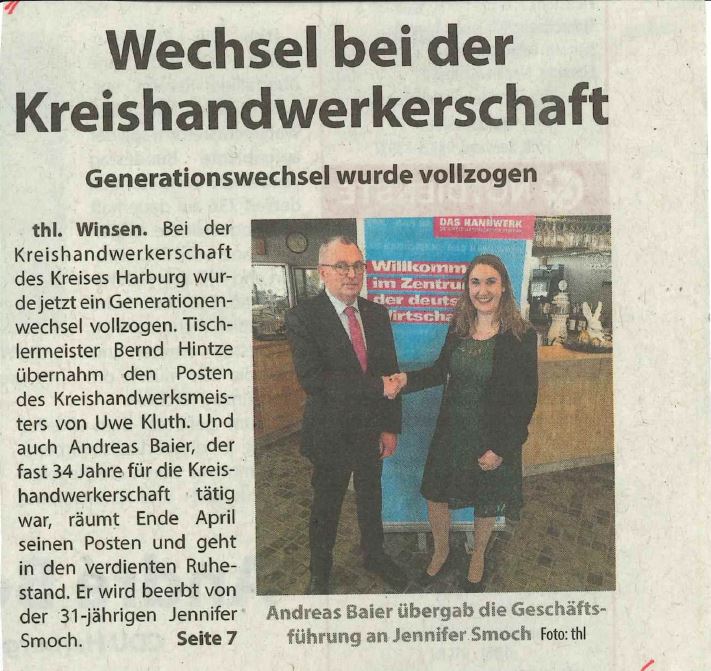 Wechsel bei der Kreishandwerkerschaft