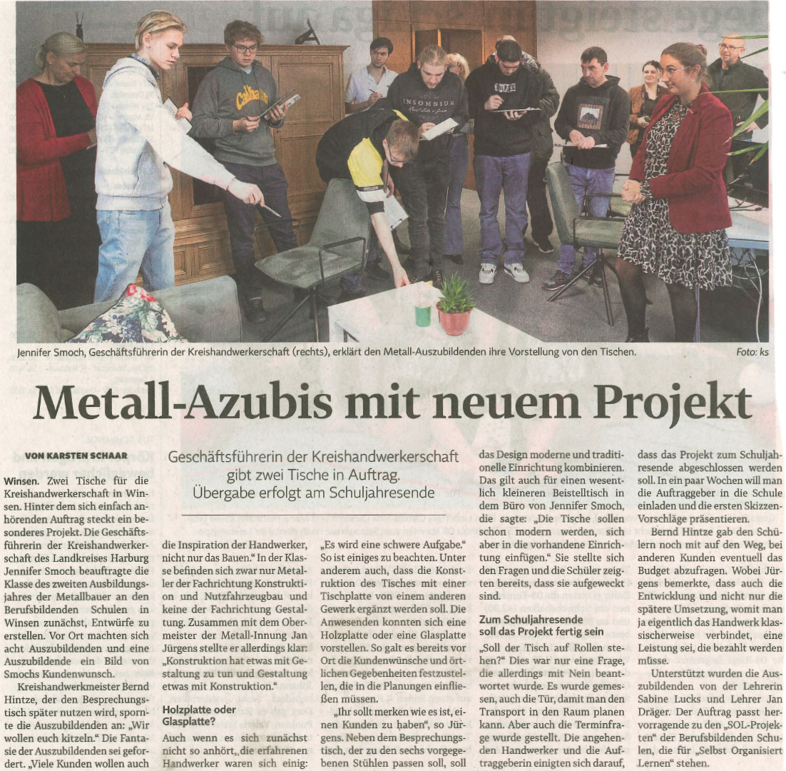 Metall-Azubis mit neuem Projekt