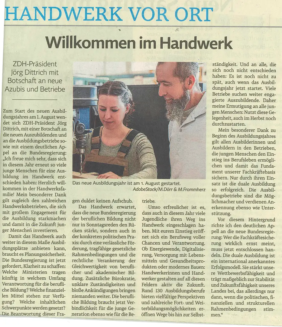 Willkommen im Handwerk
