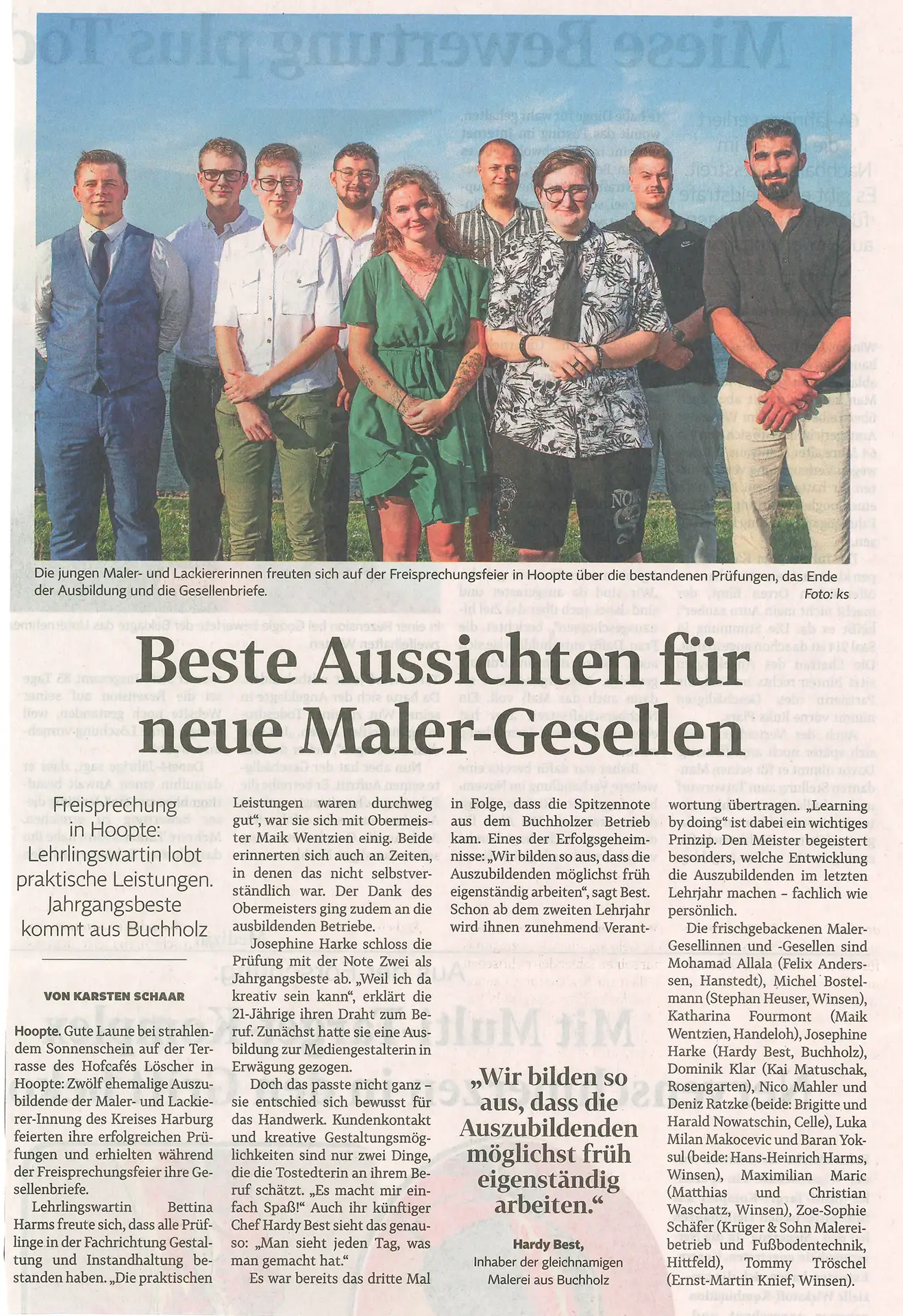 Beste Aussichten für neue Maler-Gesellen