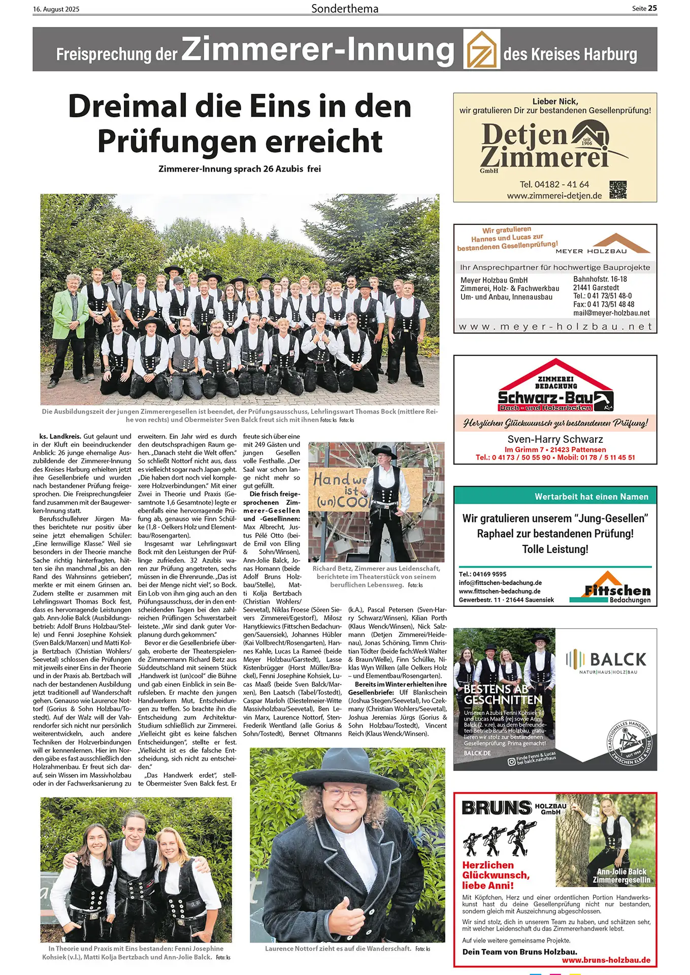 Drei mal die Eins in den Prüfungen erreicht