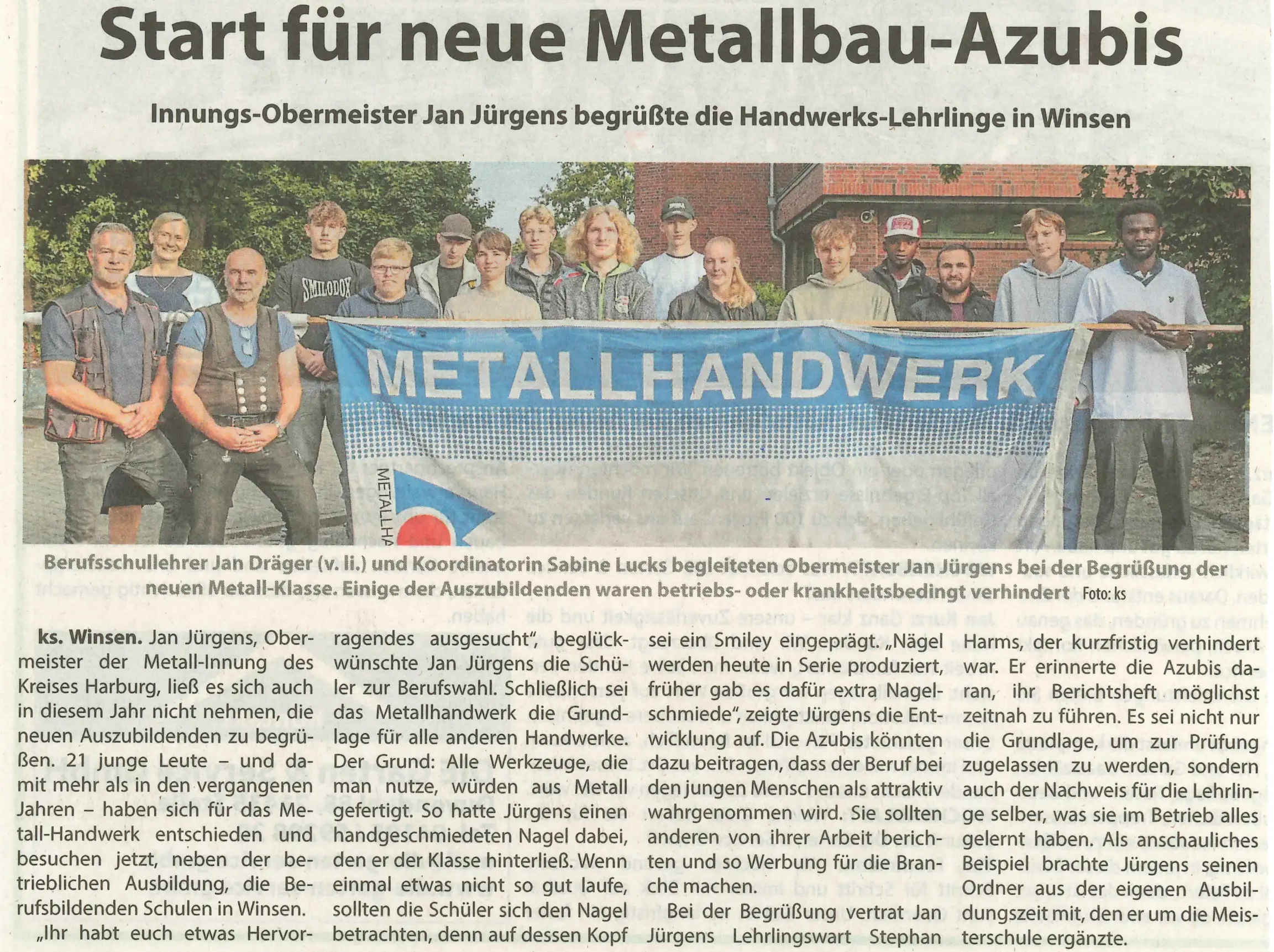 Start für neue Metallbau Azubis