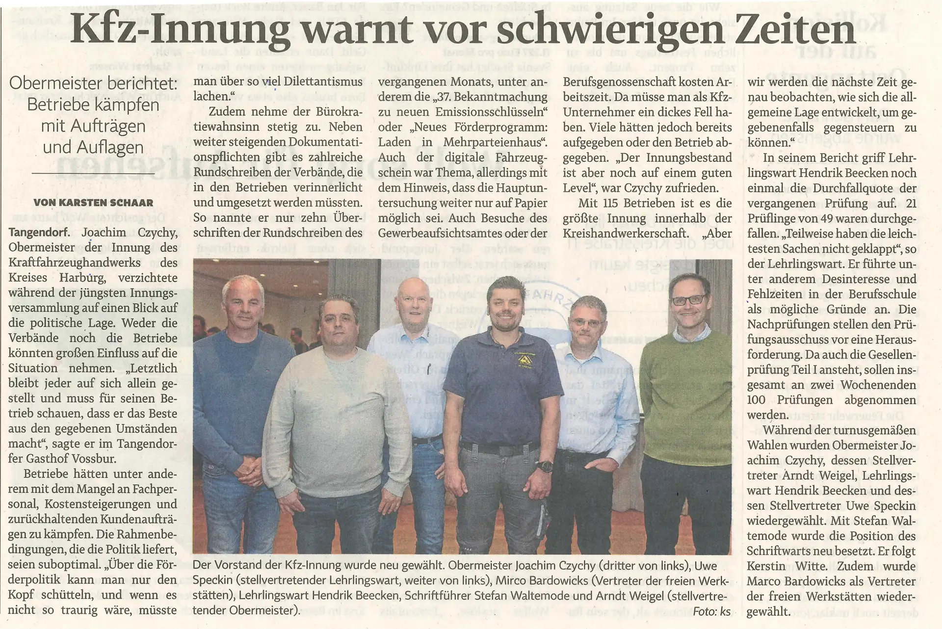Kfz-Innung warnt vor schwierigen Zeiten