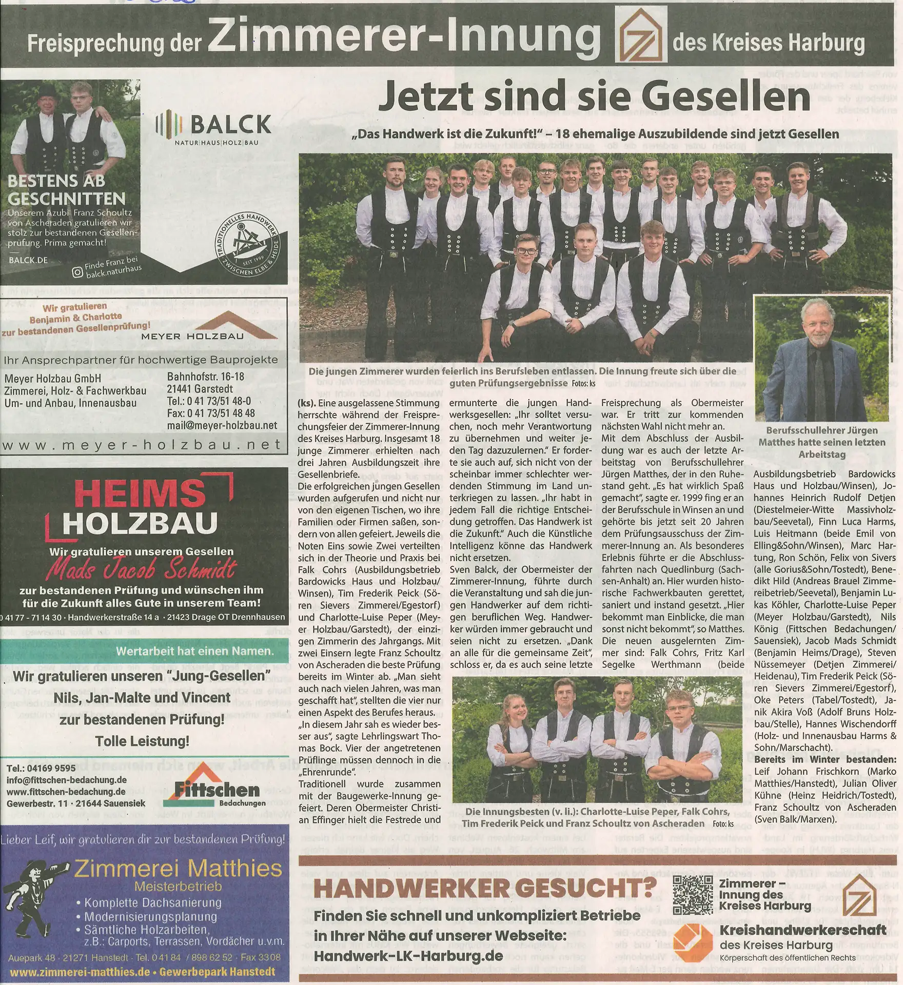 Jetzt sind sie Gesellen
