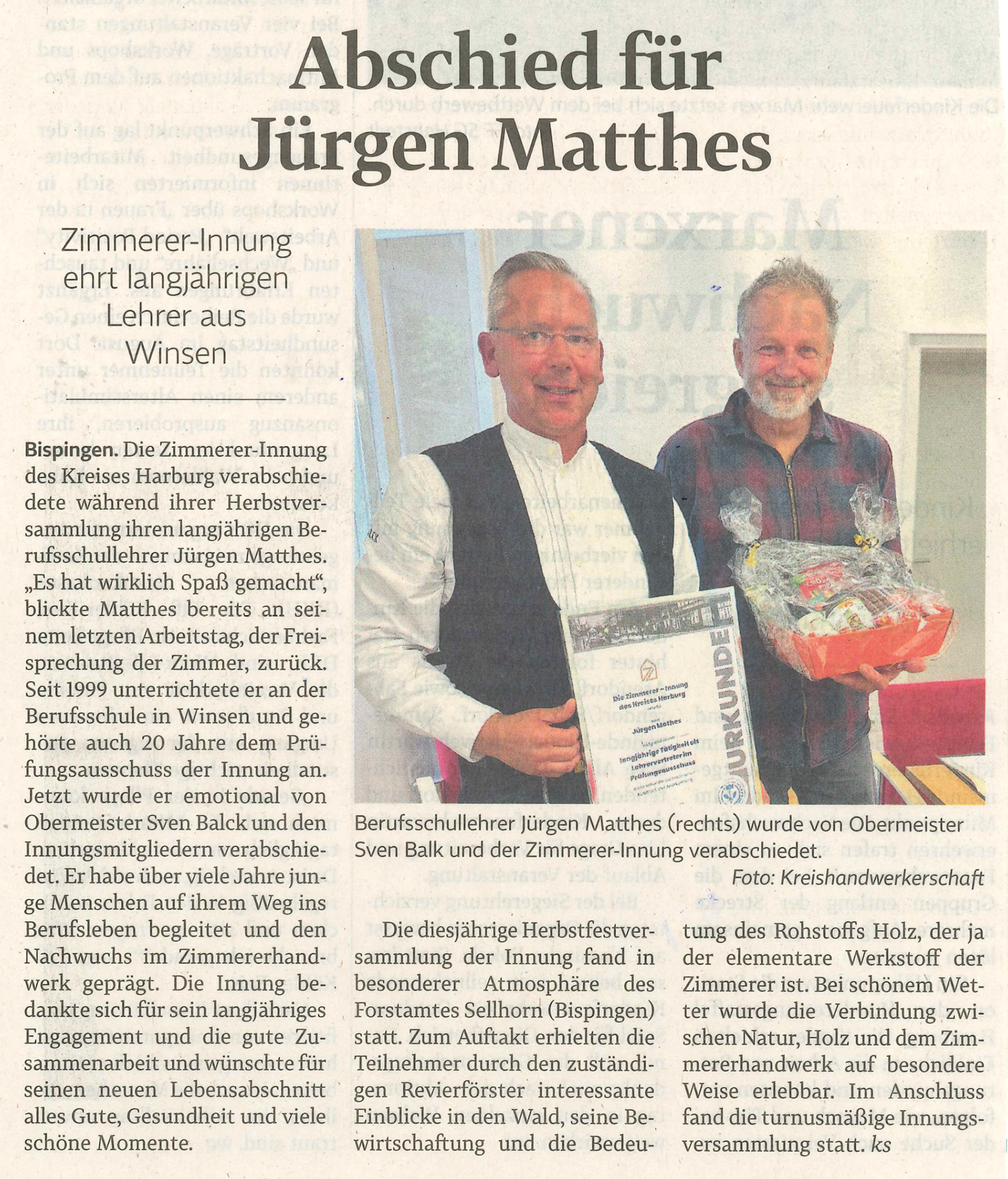 Abschied für Jürgen Matthes